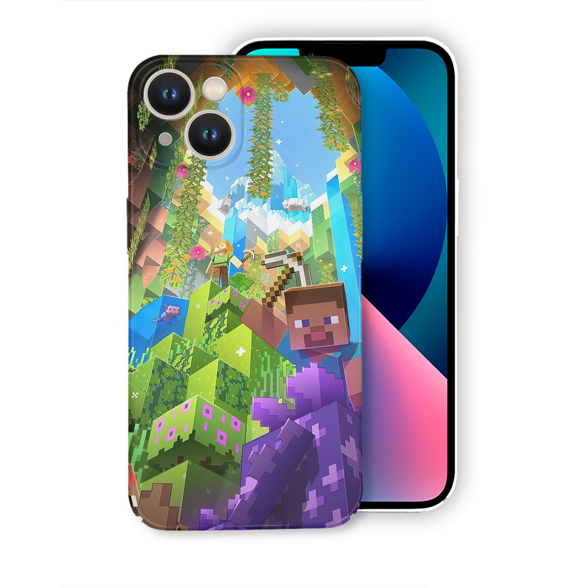 （画像用） マインクラフト ブロックの世界 Minecraft MC Block world 【iPhone 14シリーズ対応】ハードケース
